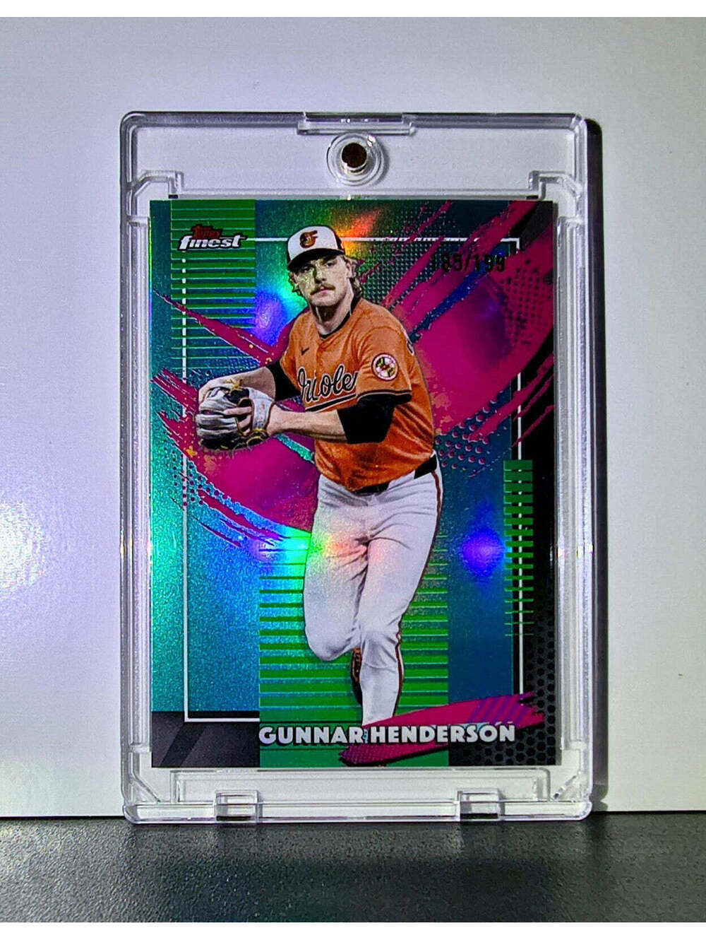 Gunnar Henderson 2026 MLB Topps Finest Green Refractor Baltimore Orioles 185/199
